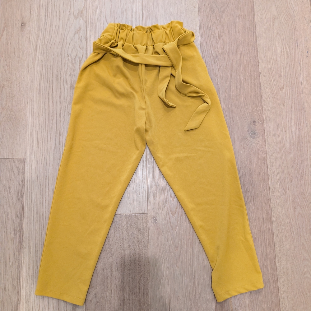 Yellow Women's Paperbag Waist Pants